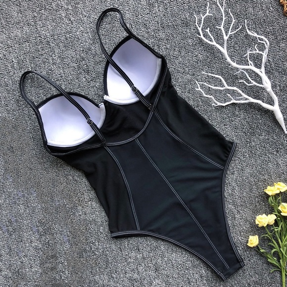 🆕Black Side See-Through One Piece Swimwear - Picture 6 of 6